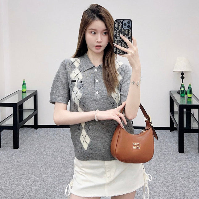 MIUMIU SHORT-SLEEVE KNIT TOP STYLE 23