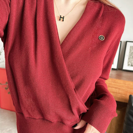 HERMES 25S V-NECK SWEATER 294