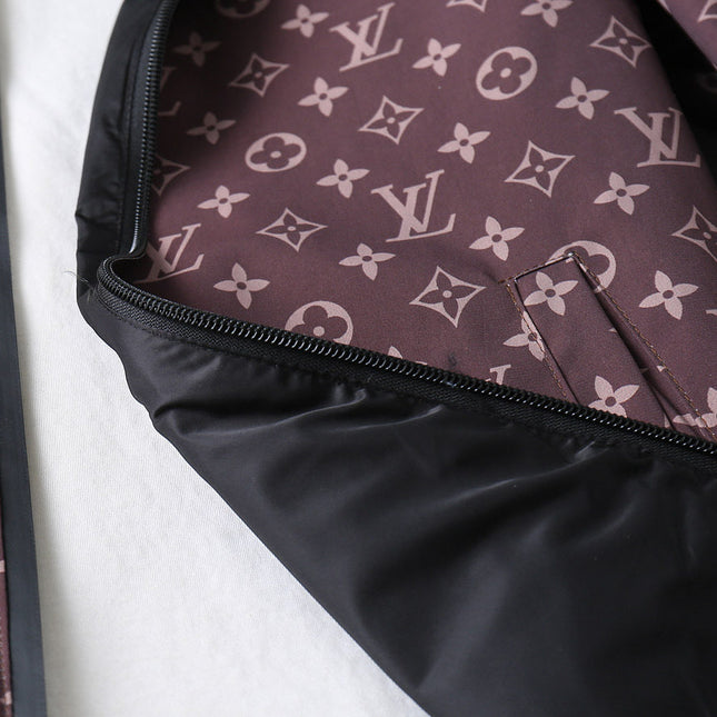 LV WINE RED MONOGRAM AND BLACK DOUBLE-SIDED WINDBREAKER 238976