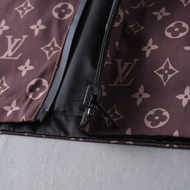 LV WINE RED MONOGRAM AND BLACK DOUBLE-SIDED WINDBREAKER 238976