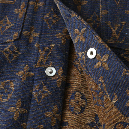 LV SHIRT JACKET IN NAVY BLUE JACQUARD FABRIC 238979