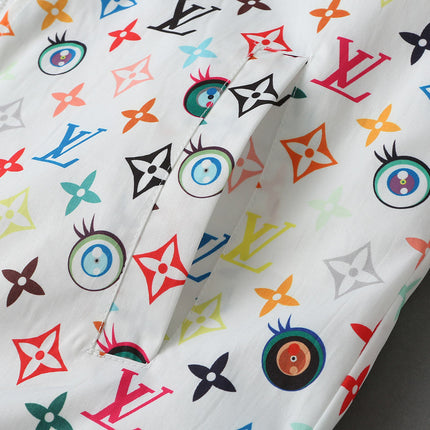LV WHITE WINDBREAKER WITH COLORFUL MONOGRAM 238983