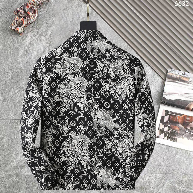 LV SHIRT JACKET IN BLACK MIX WHITE MONOGRAM JACQUARD FABRIC 238989