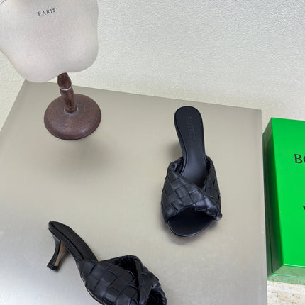 BLINK HIGH 5 CM MULE IN BLACK INTRECCIATO LEATHER