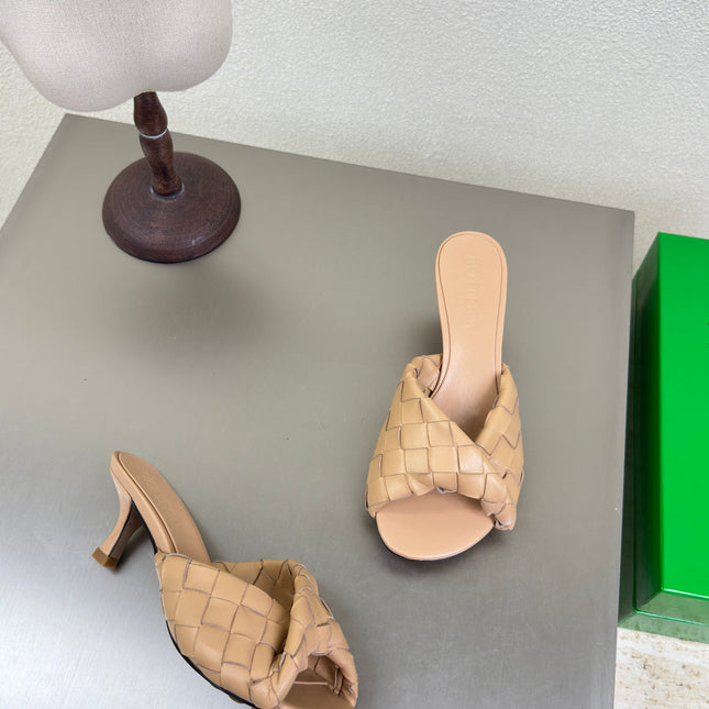 BLINK HIGH 5 CM MULE IN BUFF BEIGE INTRECCIATO LEATHER