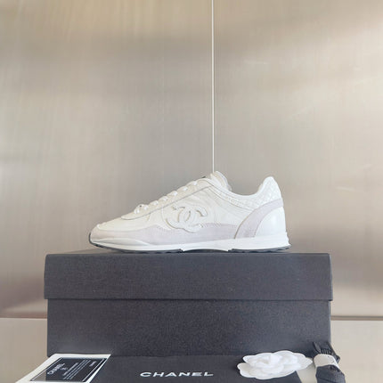 CHANEL 25S SNEAKERS 20MM IN WHITE CALFSKIN