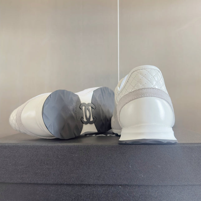 CHANEL 25S SNEAKERS 20MM IN WHITE CALFSKIN