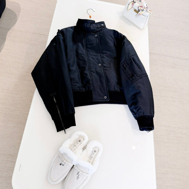 HERMES 25S QUILTED WINDJACKET WITH STAND COLLAR 308