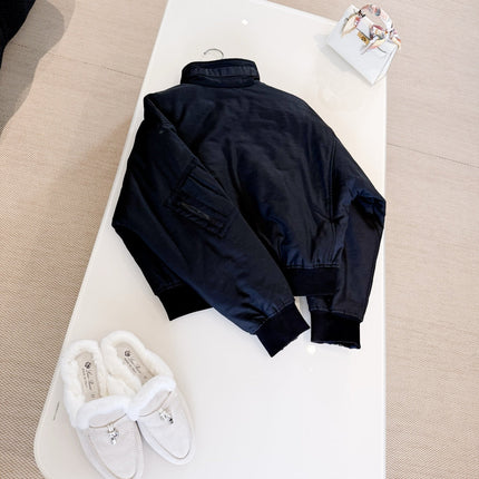 HERMES 25S QUILTED WINDJACKET WITH STAND COLLAR 308