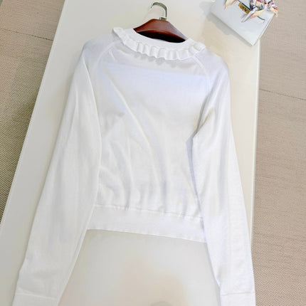 HERMES 25S RUCHED-COLLAR KNIT SWEATER 311