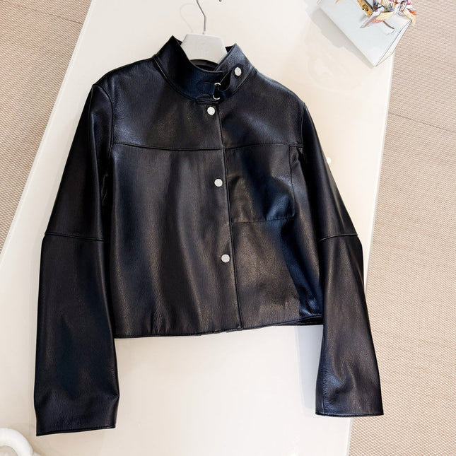 HERMES 25S STAND-COLLAR SHEEPSKIN JACKET 312