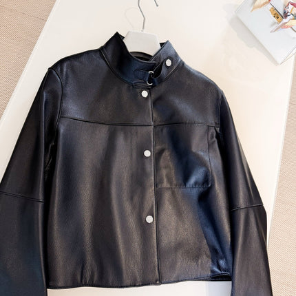 HERMES 25S STAND-COLLAR SHEEPSKIN JACKET 312