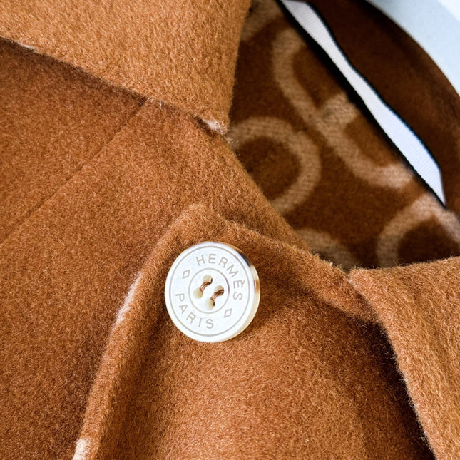 HERMES 25S BELTED CASHMERE PEACOAT 267