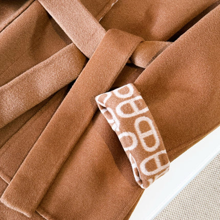 HERMES 25S BELTED CASHMERE PEACOAT 267