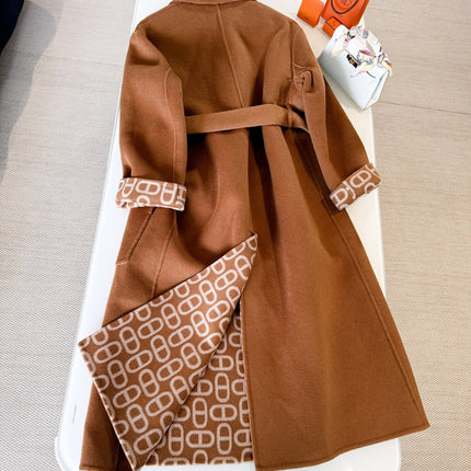 HERMES 25S BELTED CASHMERE PEACOAT 267