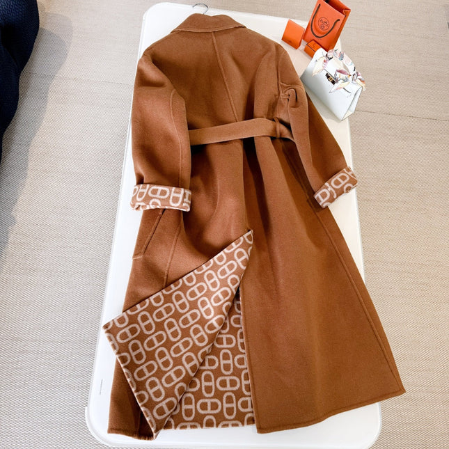 HERMES 25S BELTED CASHMERE PEACOAT 267