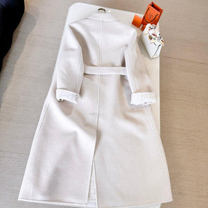 HERMES 25S BELTED CASHMERE PEACOAT 268