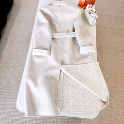 HERMES 25S BELTED CASHMERE PEACOAT 268