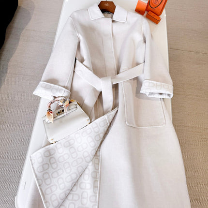 HERMES 25S BELTED CASHMERE PEACOAT 268