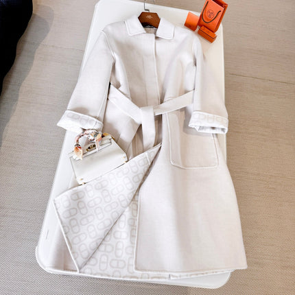 HERMES 25S BELTED CASHMERE PEACOAT 268