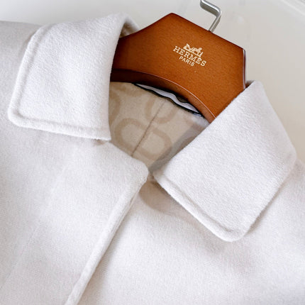 HERMES 25S BELTED CASHMERE PEACOAT 268