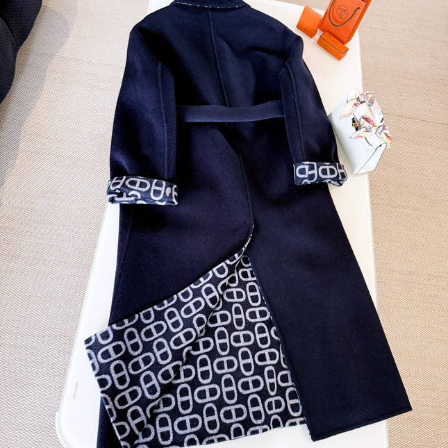 HERMES 25S BELTED CASHMERE PEACOAT 269