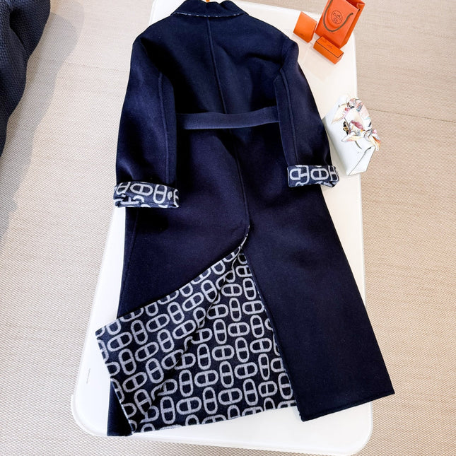 HERMES 25S BELTED CASHMERE PEACOAT 269