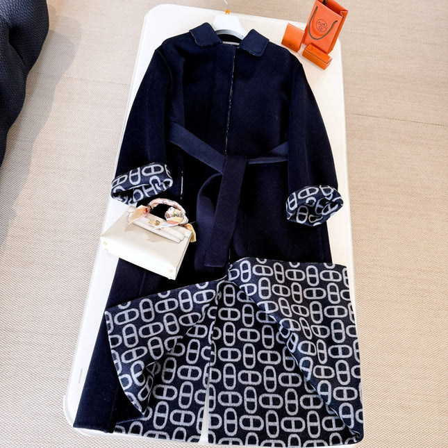 HERMES 25S BELTED CASHMERE PEACOAT 269