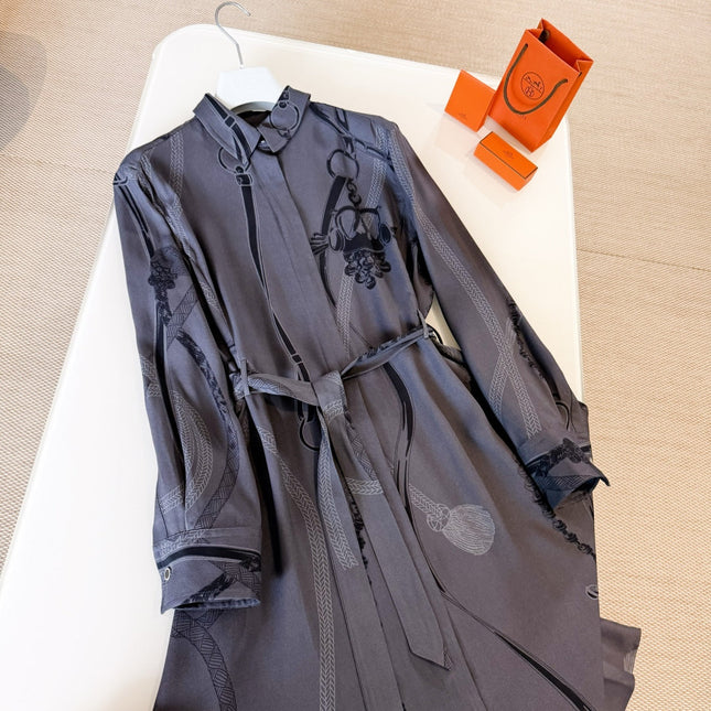 HERMES 25S LONG SILK DRESS 260