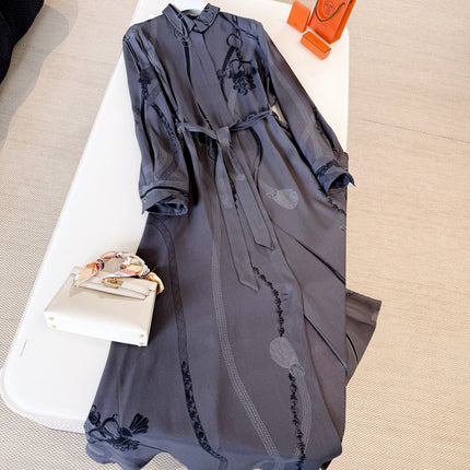 HERMES 25S LONG SILK DRESS 260