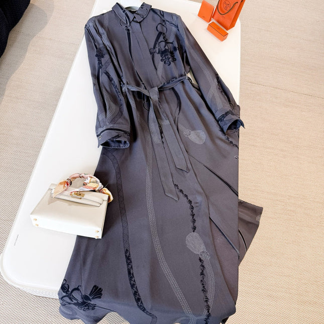 HERMES 25S LONG SILK DRESS 260