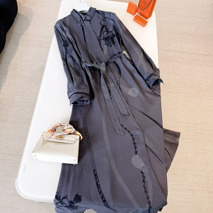 HERMES 25S LONG SILK DRESS 260