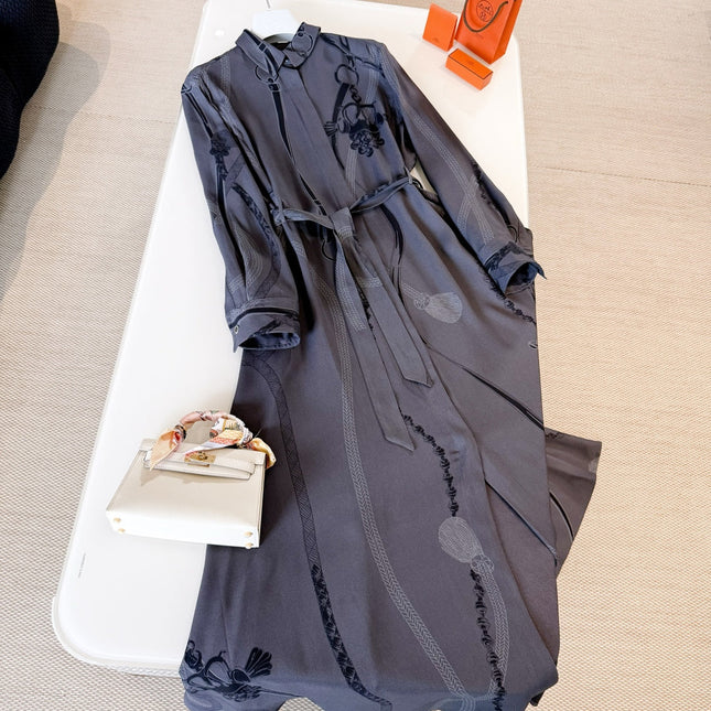HERMES 25S LONG SILK DRESS 260