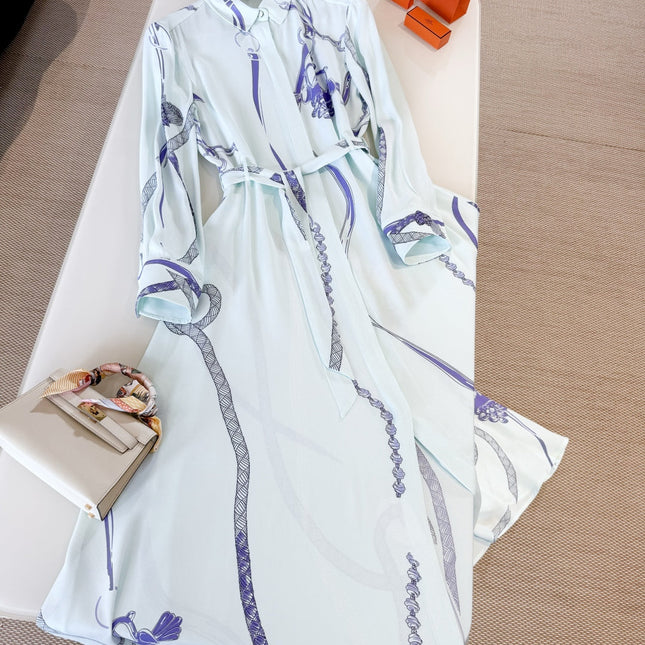HERMES 25S LONG SILK DRESS 259