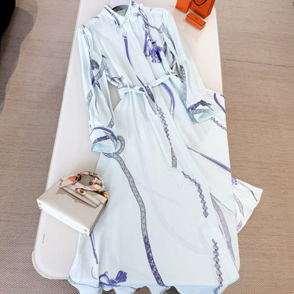 HERMES 25S LONG SILK DRESS 259