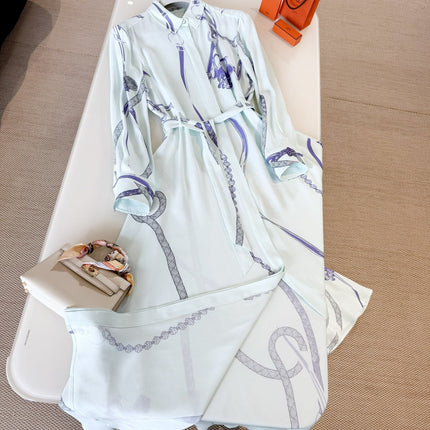 HERMES 25S LONG SILK DRESS 259