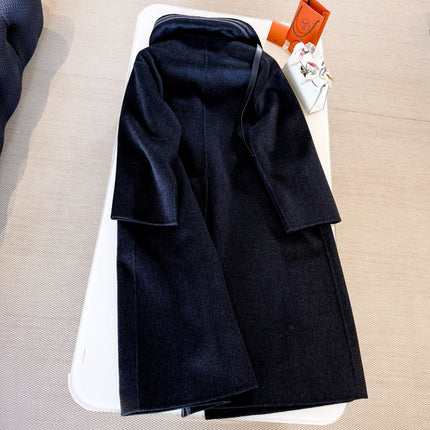 HERMES 25S LONG STAND-COLLAR CASHMERE COAT 257