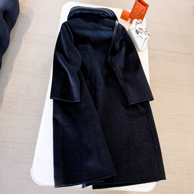 HERMES 25S LONG STAND-COLLAR CASHMERE COAT 257