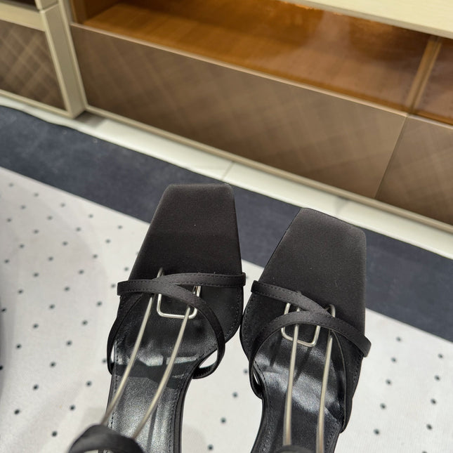 SATIN OPYUM HIGH SANDALS BLACK