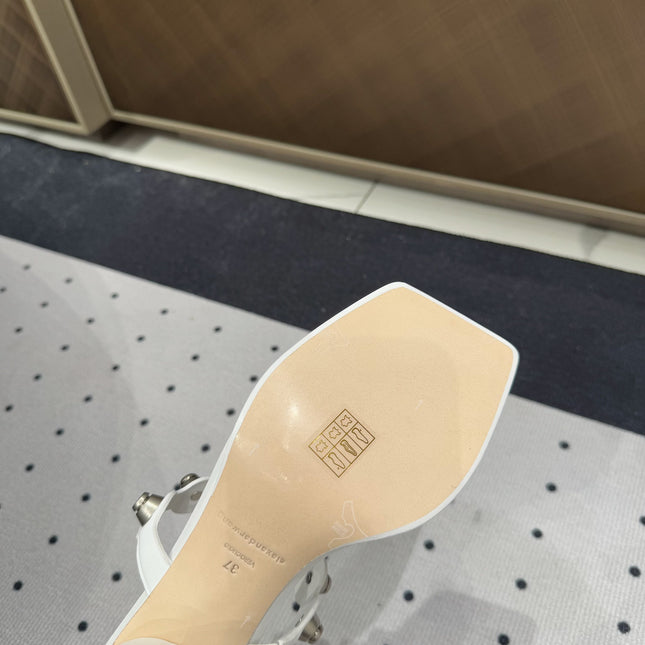 RIOT 65MM SANDAL IN WHITE LAMBSKIN