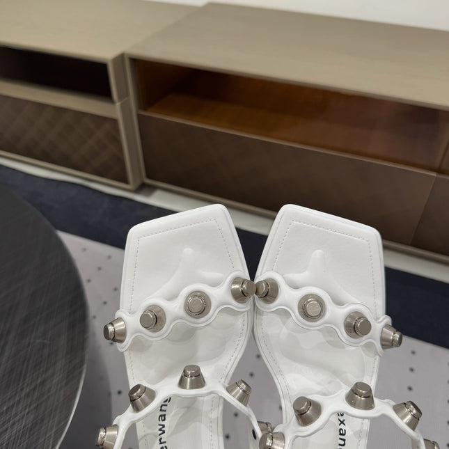 RIOT 65MM SANDAL IN WHITE LAMBSKIN