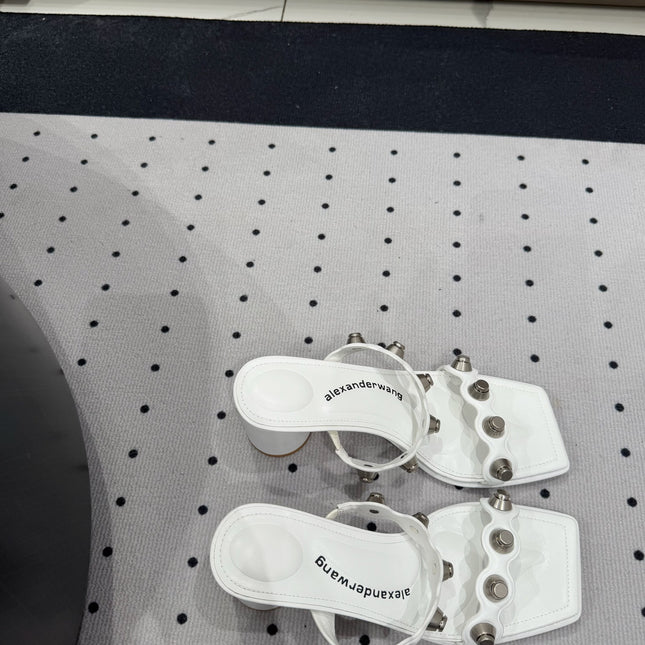 RIOT 65MM SANDAL IN WHITE LAMBSKIN