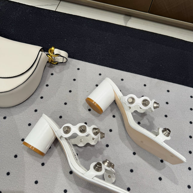 RIOT 65MM SANDAL IN WHITE LAMBSKIN