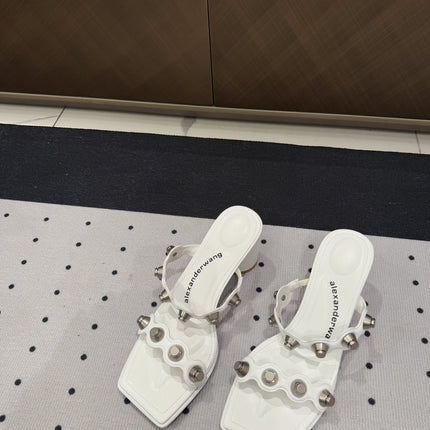 RIOT 65MM SANDAL IN WHITE LAMBSKIN