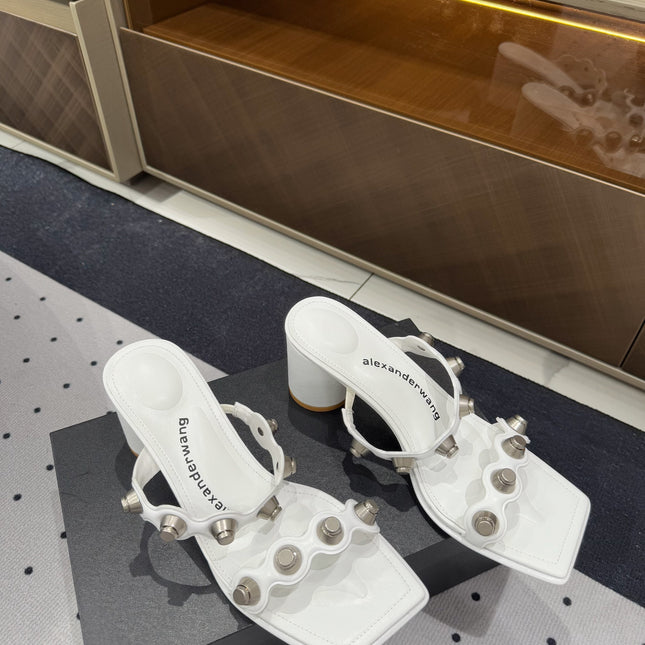 RIOT 65MM SANDAL IN WHITE LAMBSKIN