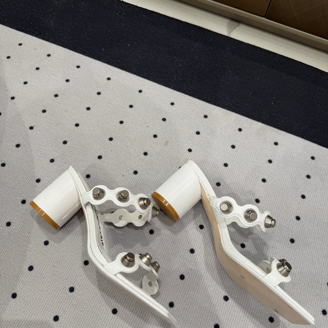 RIOT 65MM SANDAL IN WHITE LAMBSKIN