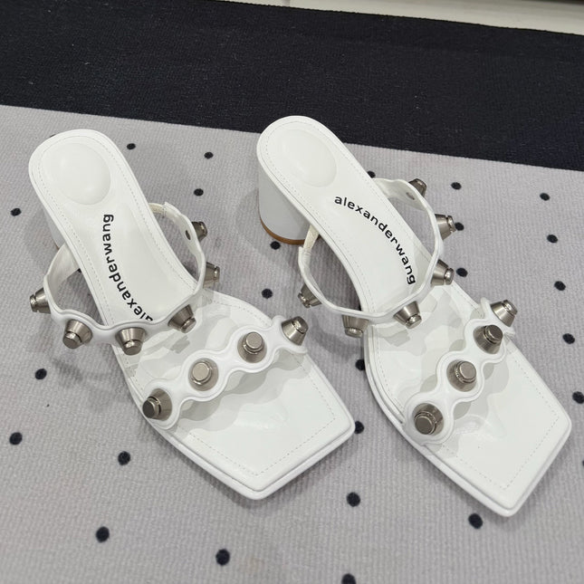 RIOT 65MM SANDAL IN WHITE LAMBSKIN