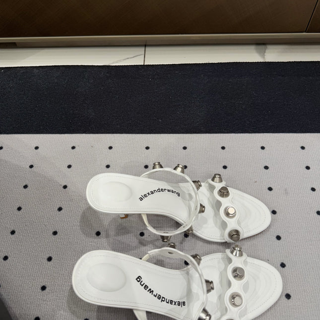 RIOT 80 MM SANDAL IN WHITE LAMBSKIN