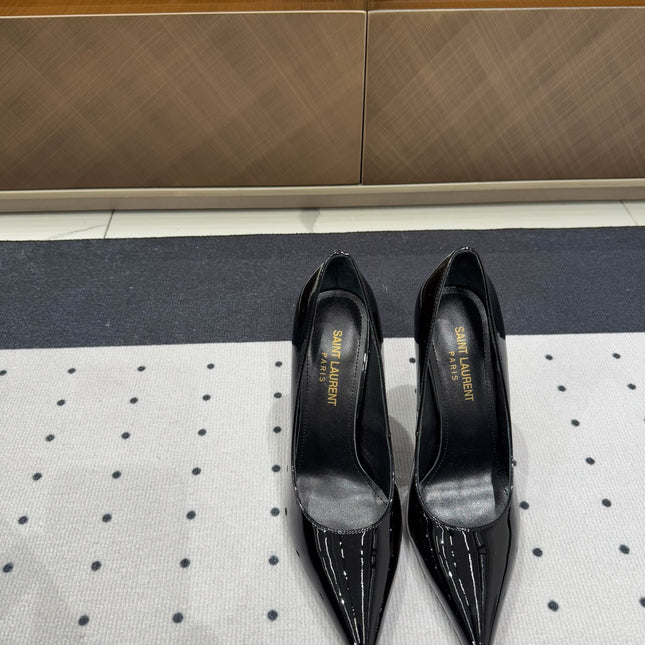 NORMA PUMPS IN BLACK GLOSSY SHEEPSKIN