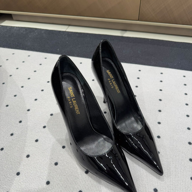 NORMA PUMPS IN BLACK GLOSSY SHEEPSKIN